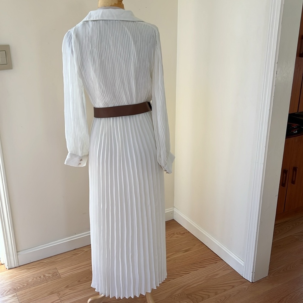 New! Zara medium every pleated midi dress with belt. - Picture 5 of 14